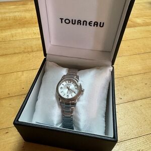 Tourneau Silver Timepiece with White Dial